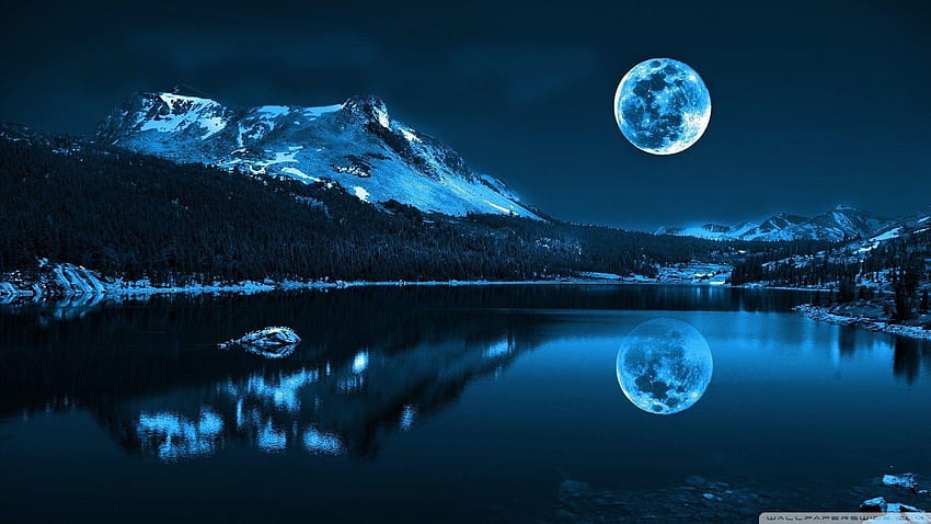 6 Moonlight Landscape, hora da noite da lua papel de parede HD