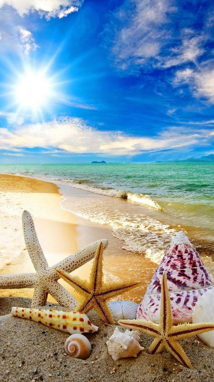 Android Pesisir Pantai dan Sinar Matahari HD phone wallpaper