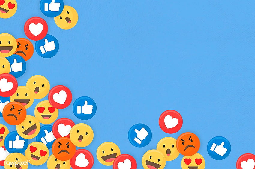 Premium-Vektor von Social-Media-Icons Themenrand auf einem blauen HD-Hintergrundbild