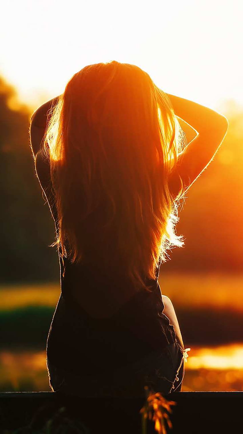 garota pôr do sol humor de noite de sol Papel de parede de celular HD