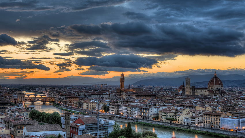 544694 1920x1080 florence italy city cityscape architecture florence cathedral gothic architecture river sunset clouds JPG 576 kB, gothic autumn sunsets HD wallpaper