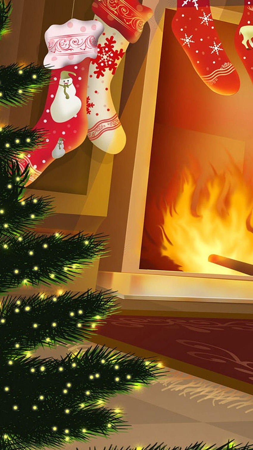 Christmas Tree and Chimney Sony Xperia Z2, christmas chimney HD phone wallpaper