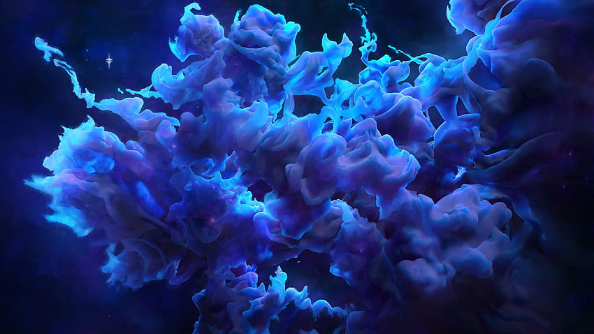 von abstrakten, blauen, rauchigen Hintergründen und blauem Rauch HD-Hintergrundbild