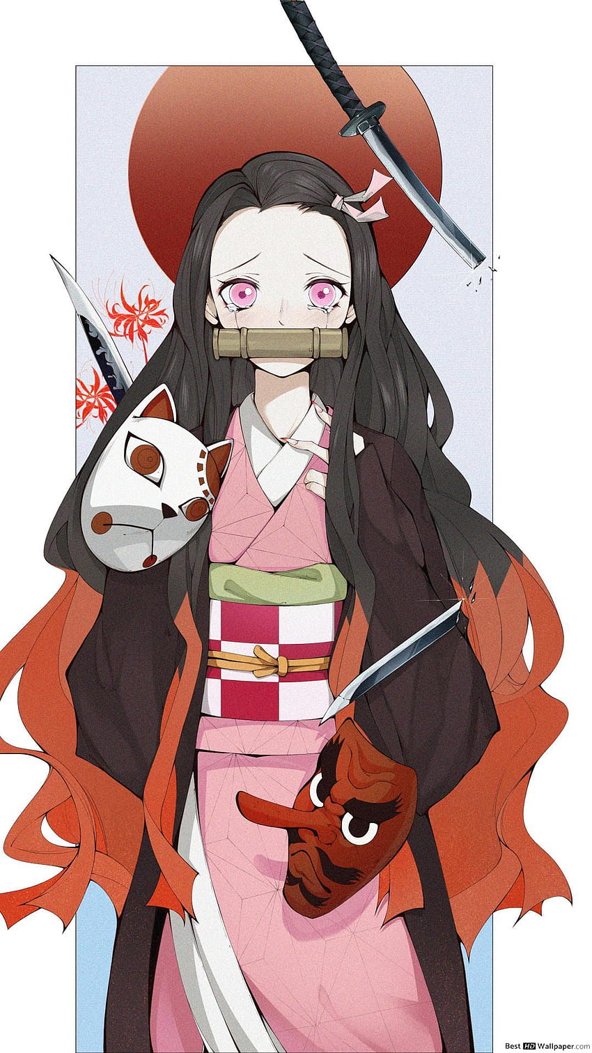Cazador de demonios: Kimetsu No Yaiba, nezuko fondo de pantalla del teléfono