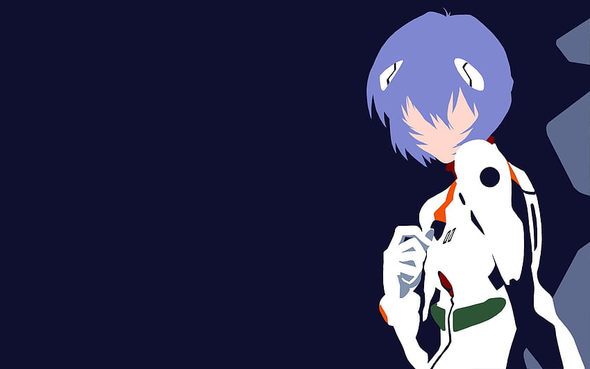 Purple haired person illustration, Ayanami Rei, minimalism, Neon, rei ...