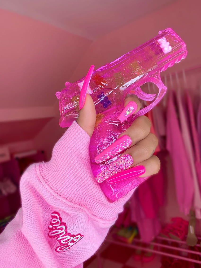 120 розови естетически идеи през 2021 г., лош пистолет HD тапет за телефон