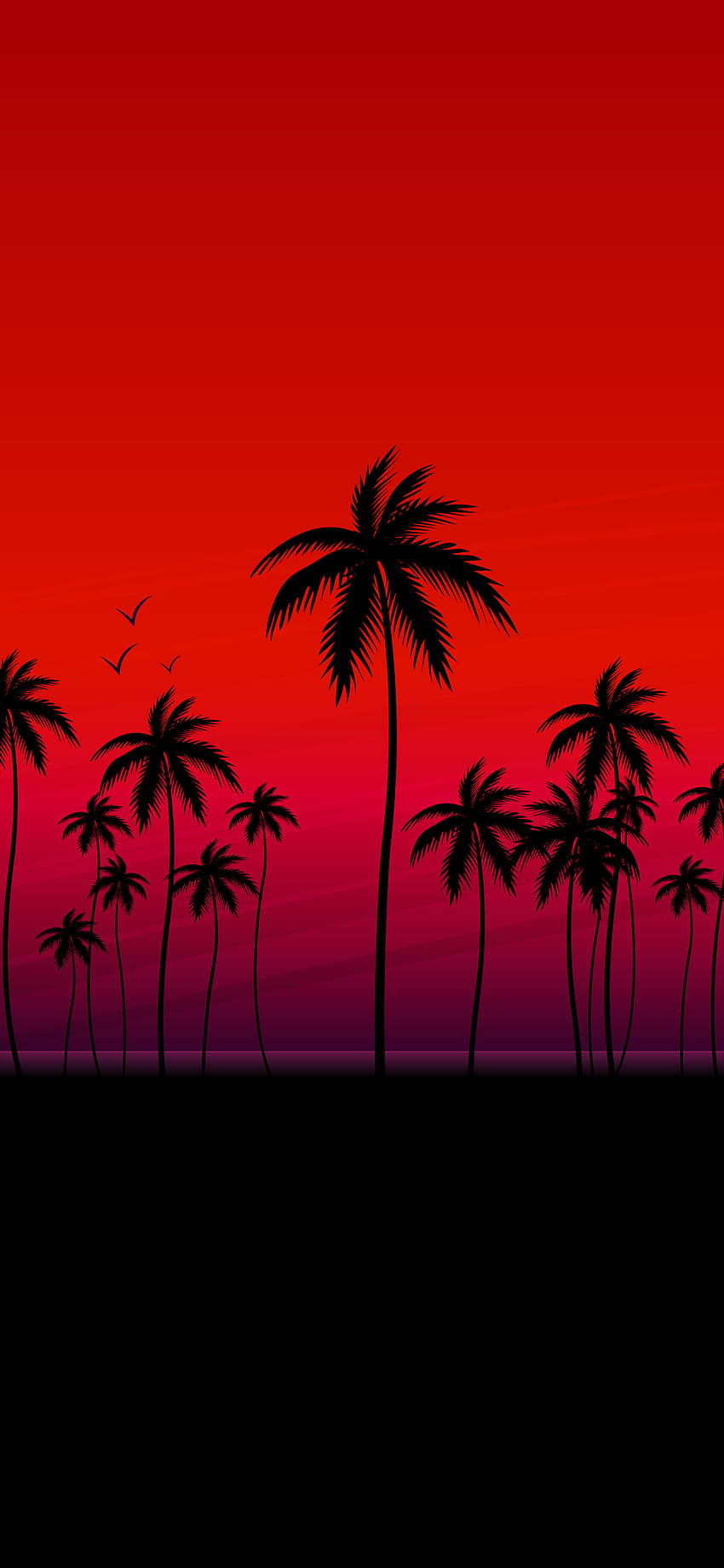 RED OLED PALMS AESTHETIC PHONE, mobile aesthetic HD phone wallpaper