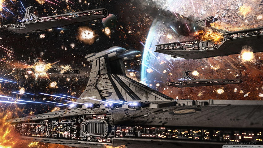Gwiezdne wojny Clone Wars Republic Venator Fleet, klony gwiezdnych wojen Tapeta HD