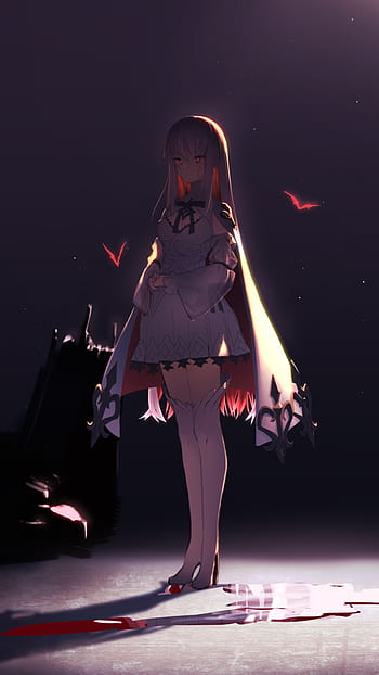 Wallpaper devil, small wings, anime girl, black dress desktop wallpaper, hd  image, picture, background, 911a08