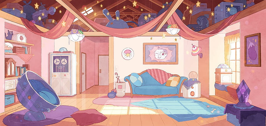 Estetik Modern Pembe Anime Yatak Odası Arka Planları – TRENDECORS, oda anime estetiği HD duvar kağıdı