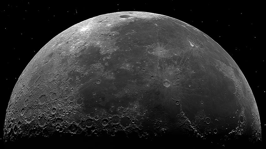 우리 달의. 압축되지 않은 수직 방향, 기우는 ​​만월 HD 월페이퍼