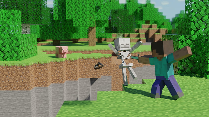 Ich habe dieses berühmte Minecraft in Blender in : Minecraft, Minecraft Survival Series, nachgebaut HD-Hintergrundbild
