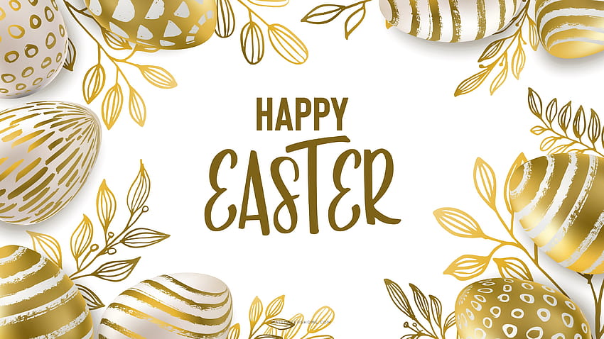 Happy Easter, easter golden HD wallpaper