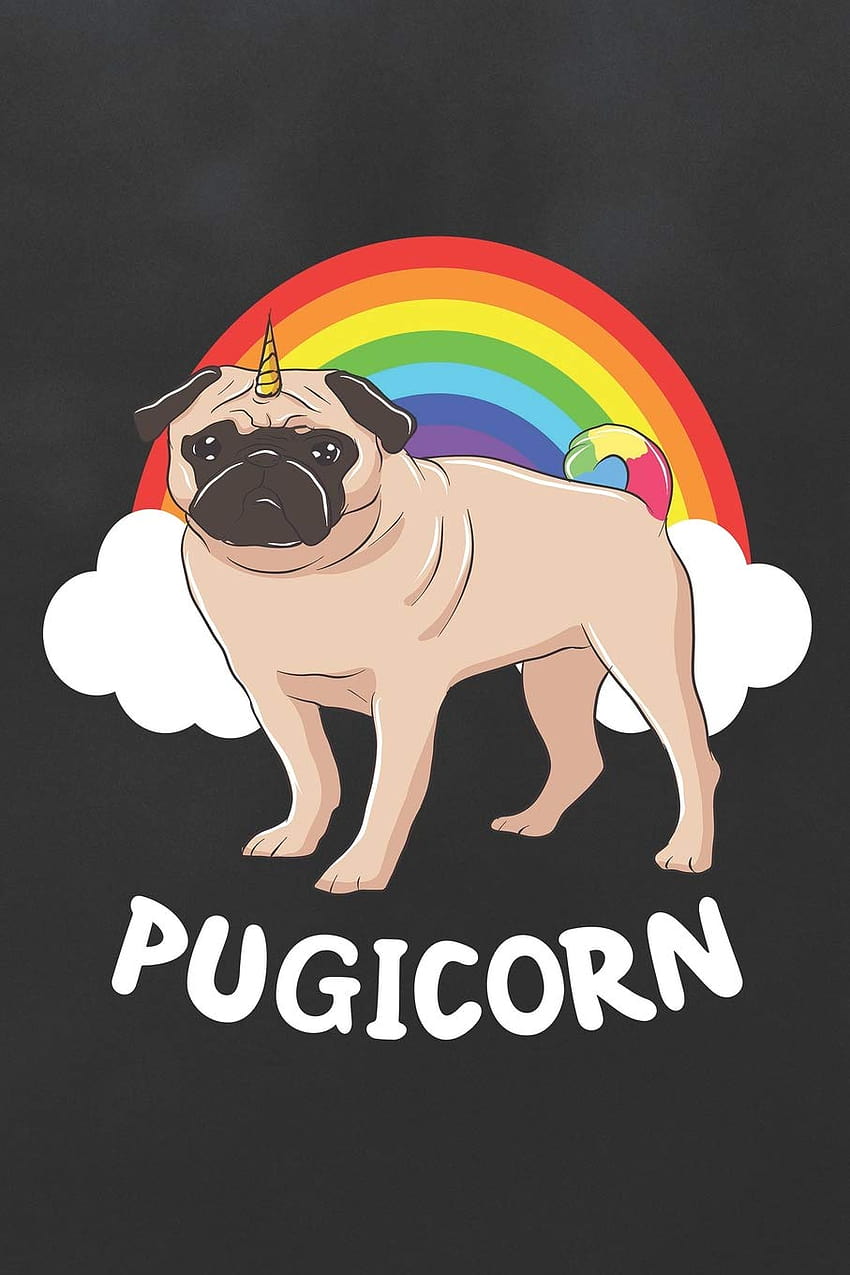 Pugicorn: Blank Lined Journal College Ruled Notebook Pug Unicorn Cute Dog Lover Gift: Nifty Prints: 9781793256195: Books, unicorn pugs HD phone wallpaper