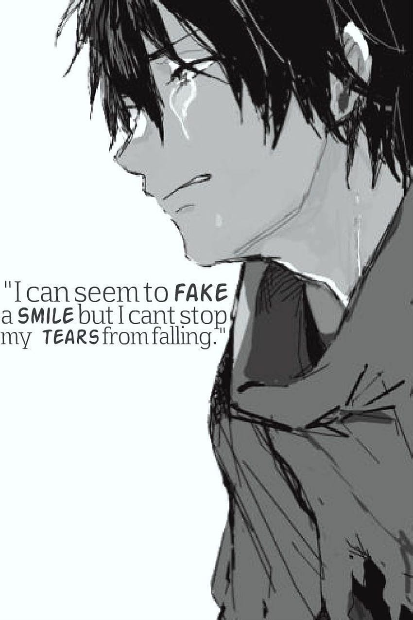 I can seem to fake a smile but I cant stop my tears from falling, fake smile anime HD phone wallpaper