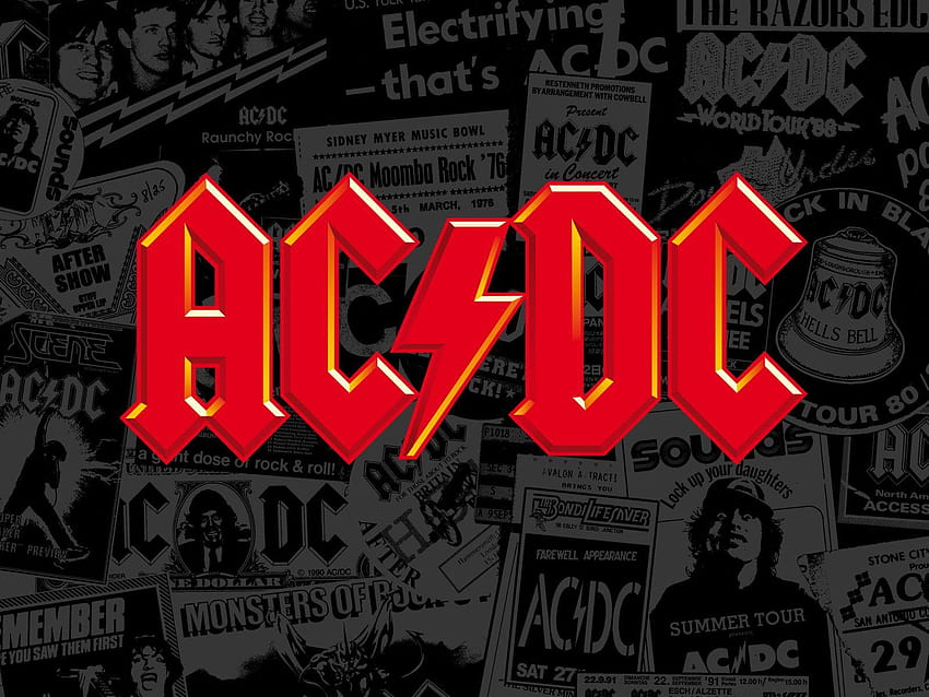 Лого на австралийската рок група AC/DC, лога на групи HD тапет