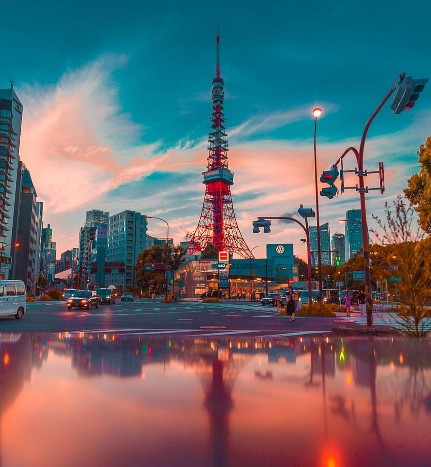 10 Tokyo [Scenic Travel ], androïde tapis vert ciel Fond d'écran de téléphone HD