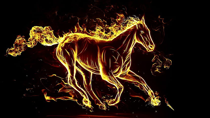 Pferd in Brand 1920x1080 Feuerpferd Top-Feuerpferdhintergründe, Neonpferde HD-Hintergrundbild