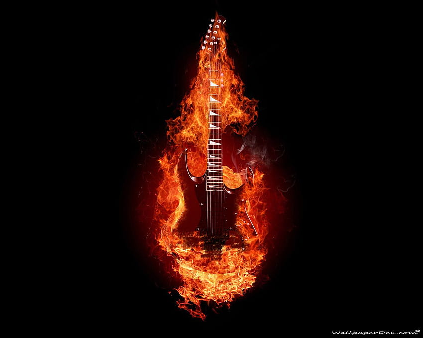 Guitarra impressionante, guitarra de fogo papel de parede HD