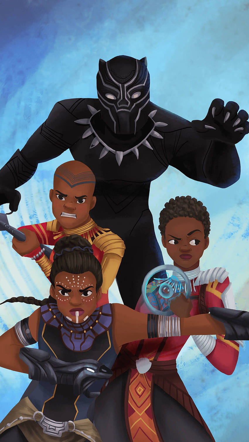 검은 만화 캐릭터, 아프리카 계 미국인 만화 소년 HD 전화 배경 화면
