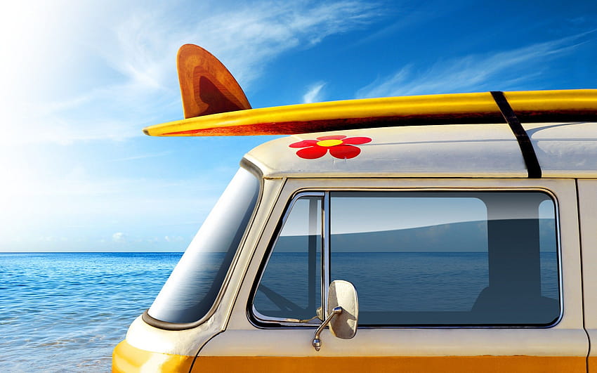vintage, Van, In, Summer / and Mobile Backgrounds, summer van HD wallpaper