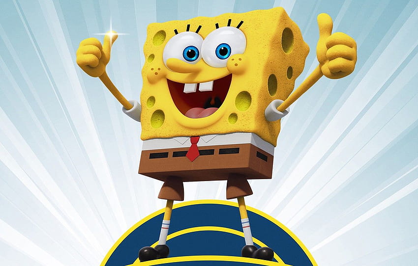 喜び, 黄色, 背景, ジェスチャー, スポンジボブ, The SpongeBob Movie: Sponge Out of Water 高画質の壁紙
