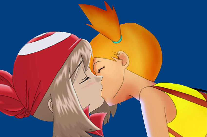 Misty x May Kiss, beijo de pokémon papel de parede HD