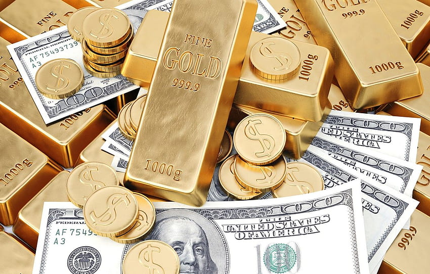 oro, dinero, dólares ... goodfon, dinero dólar fondo de pantalla