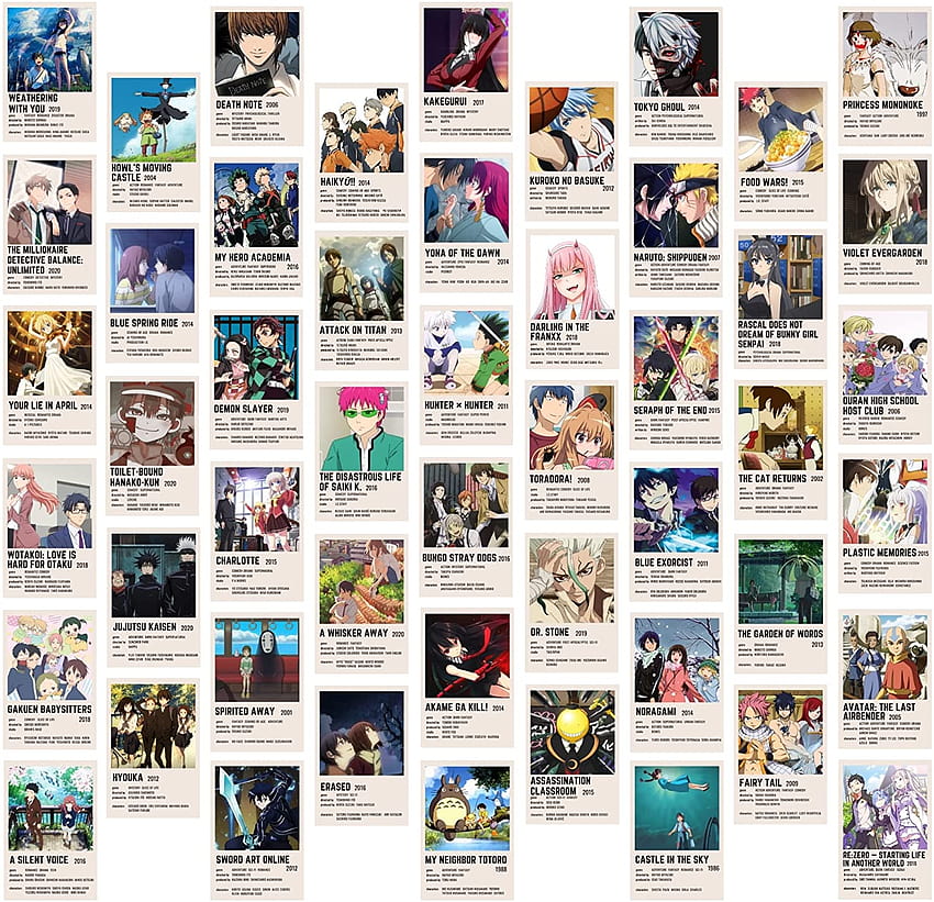Estetik Oda Dekoru, Sevimli Anime Stuff, Trendy Merch Art, Manga Panel Duvar Kolaj Kiti, Genç Kızlar ve Erkekler için Yatak Odası Baskısı, Naruto Dekorasyonu için JACK KATE ile Buluşuyor Anime Posterleri Satın Alın HD duvar kağıdı