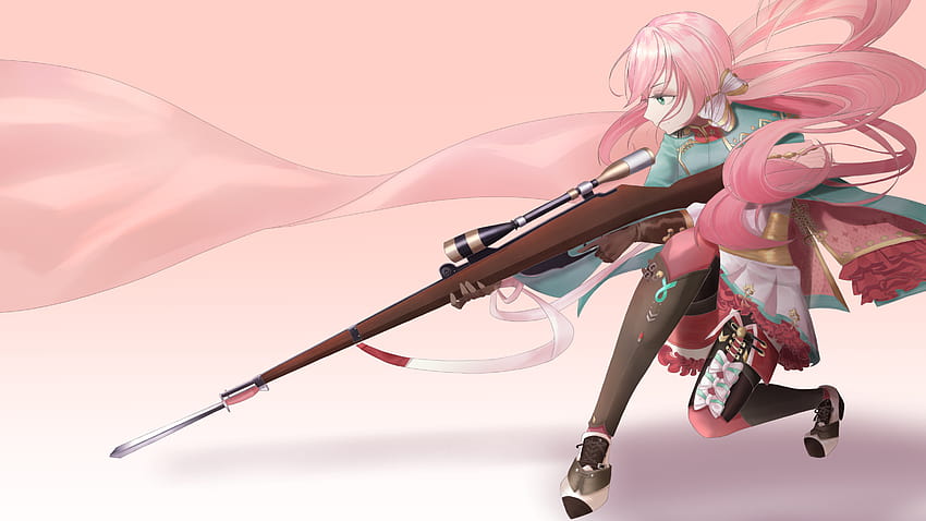 Girls Frontline Pink Hair Carcano 1891 With Backgrounds Of Pink ゲーム, 女の子ゲーム 高画質の壁紙