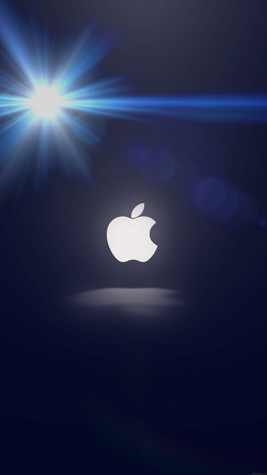 ธีมสีน้ำเงินเข้มพร้อมโลโก้แอปเปิ้ลสีขาว โลโก้แอปเปิ้ลไอโฟน วอลล์เปเปอร์โทรศัพท์ HD