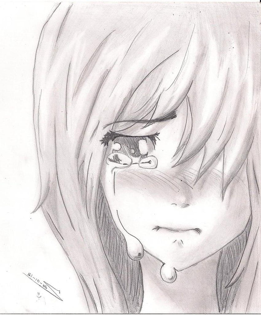 anime crying eyes sketch