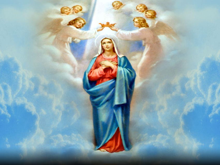 Holy Mass ...: THE QUEENSHIP OF THE BLESSED VIRGIN MARY, holy mary HD wallpaper
