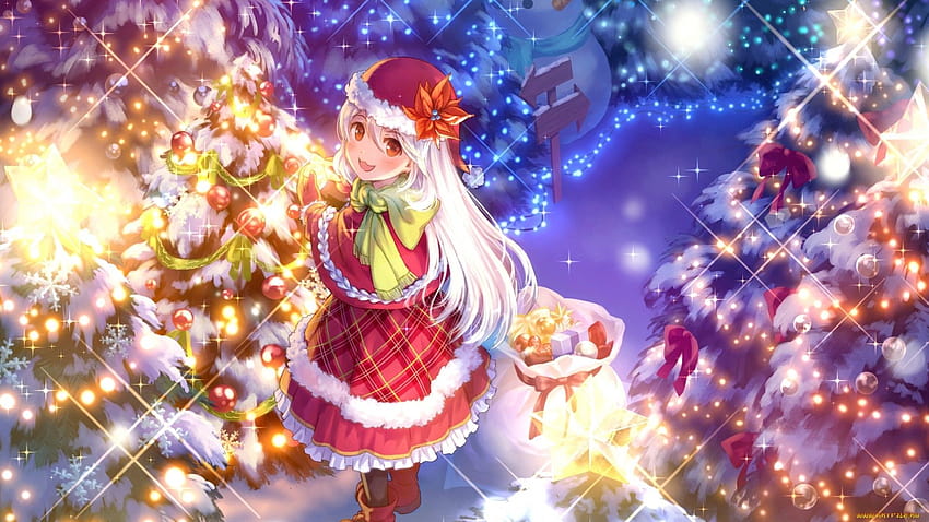 Anime Girl Christmas, Anime-Weihnachtsfiguren HD-Hintergrundbild