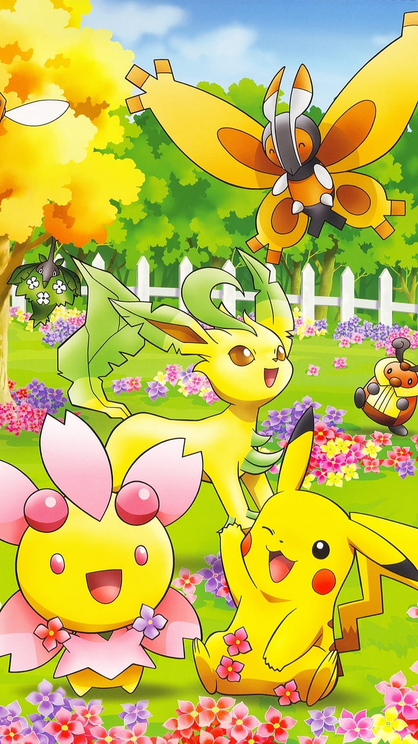 Cute Pokemon on iPhone 7 with Colorful Natures Backgrounds, iphone ...