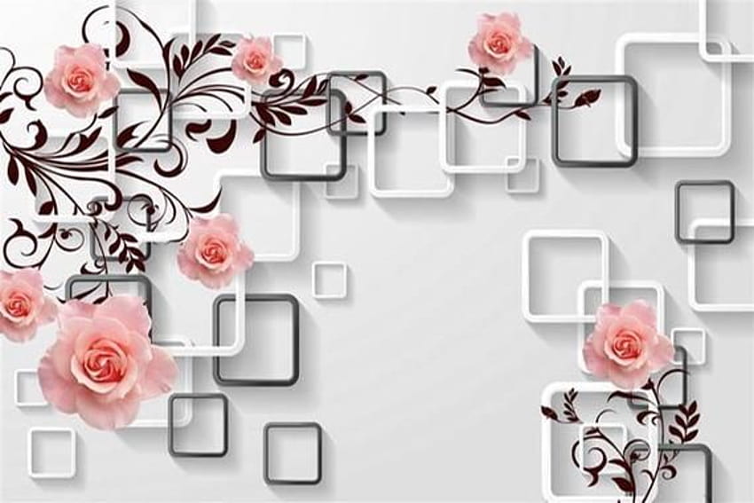 3D 花の抽象化 ピンク ローズ フローラル – Print Decors, 3d Floral 高画質の壁紙
