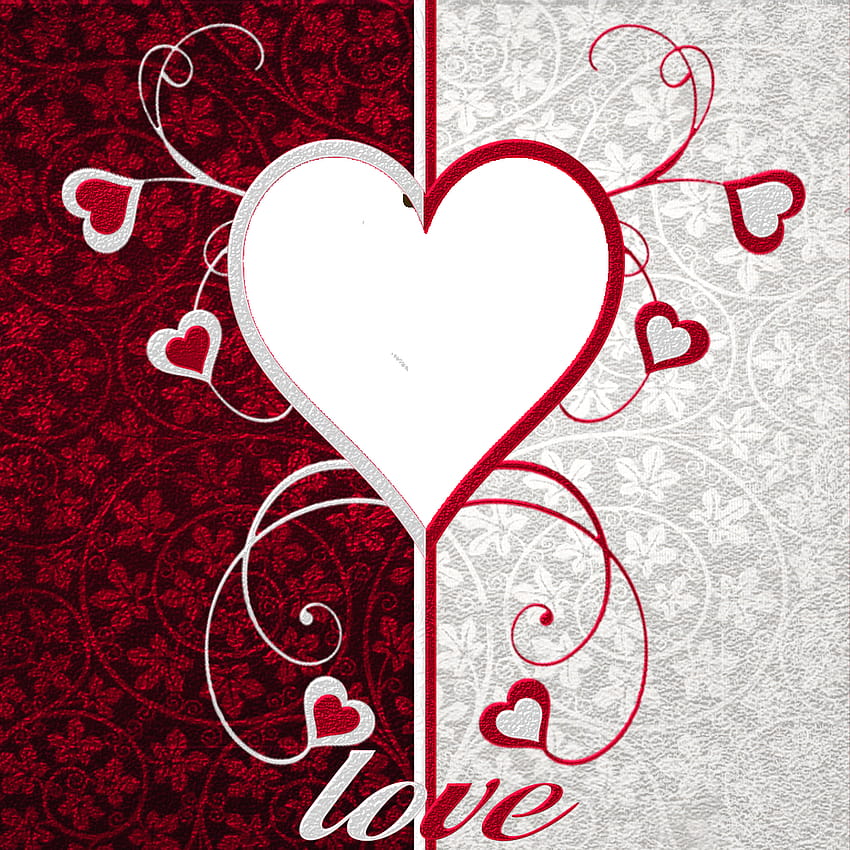 Love with Hearts PNG Frame​, любовна рамка HD тапет за телефон