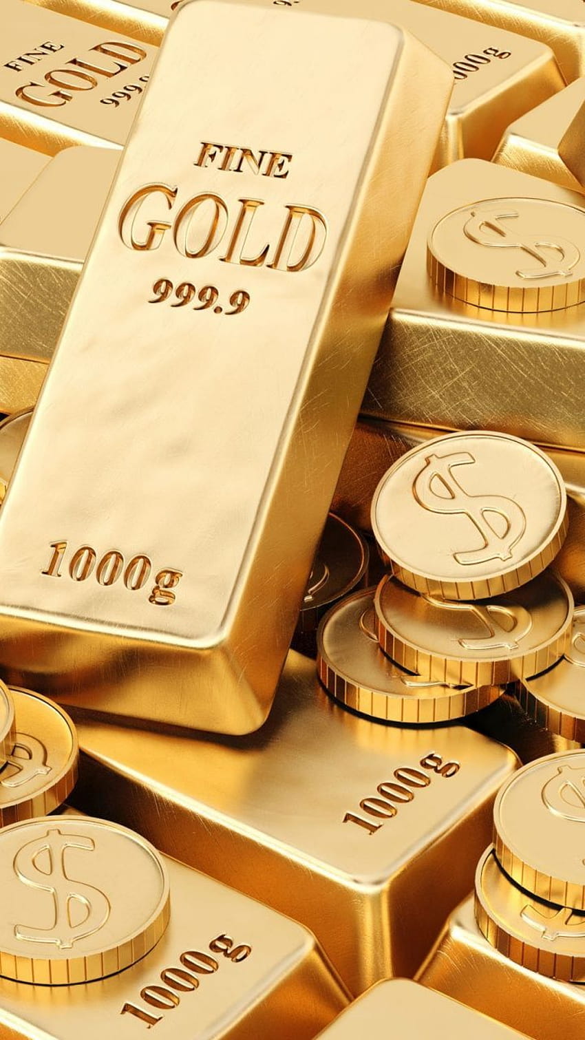Goldbarren & Münzen, Goldmünzen HD-Handy-Hintergrundbild