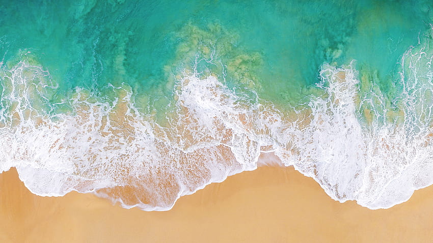 Praia, Vista aérea, Drone, Seascape, Beira-mar, Natureza, Praia aérea papel de parede HD