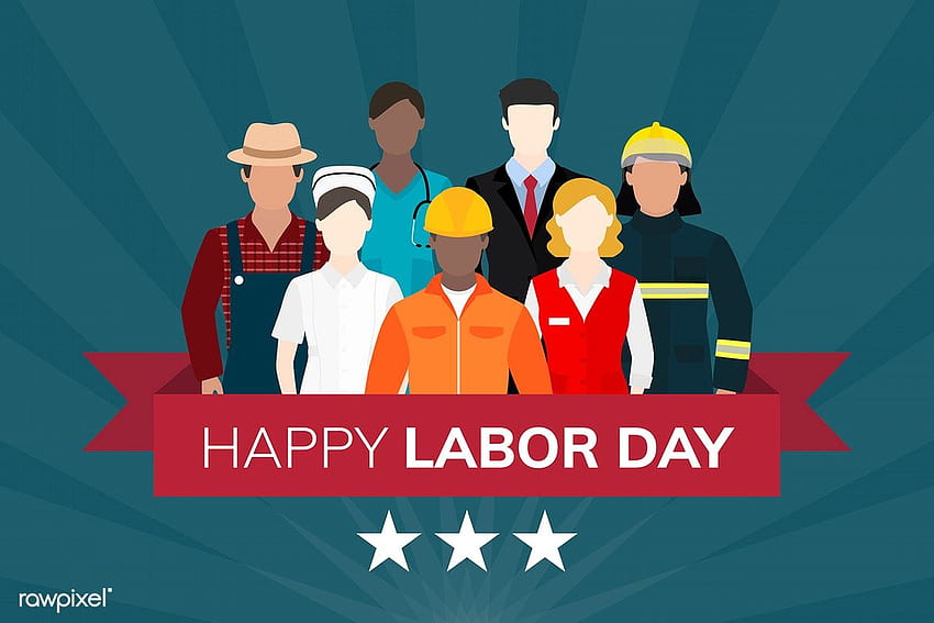Diverse occupation celebrating labor day vector, international workers day HD wallpaper