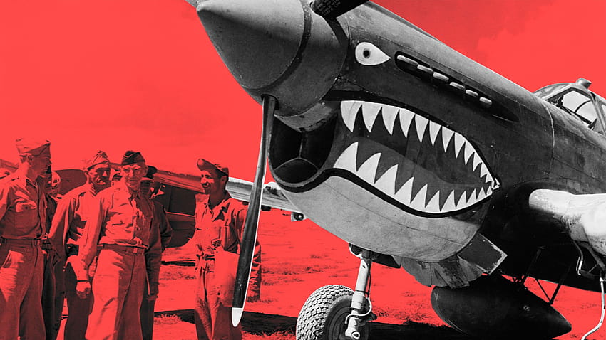 Jak latające tygrysy wzniosły się do chwały podczas II wojny światowej, zęby rekina samolotu myśliwskiego Tapeta HD