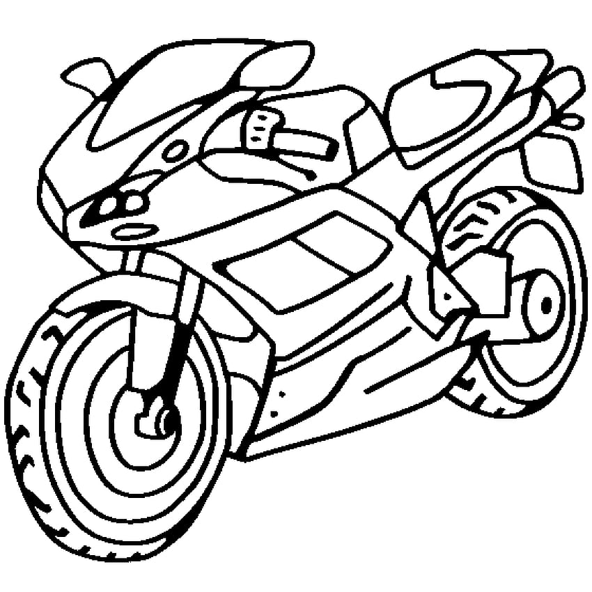 Motorcycle Coloring Drawing, bike sketch HD phone wallpaper