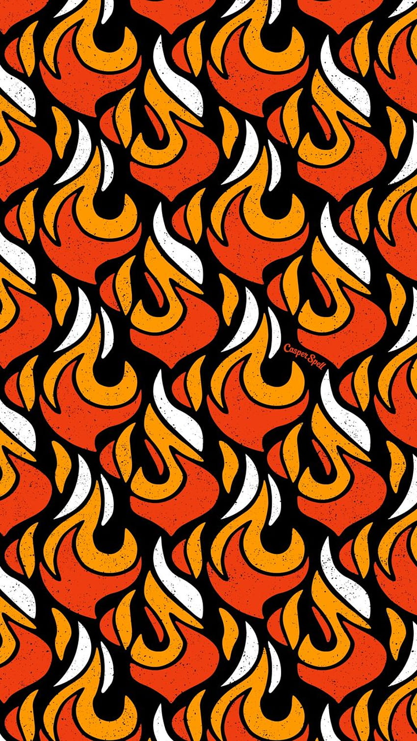 Great Balls of Fire repeat pattern surface design backgrounds patterns backgr…, fire design HD phone wallpaper