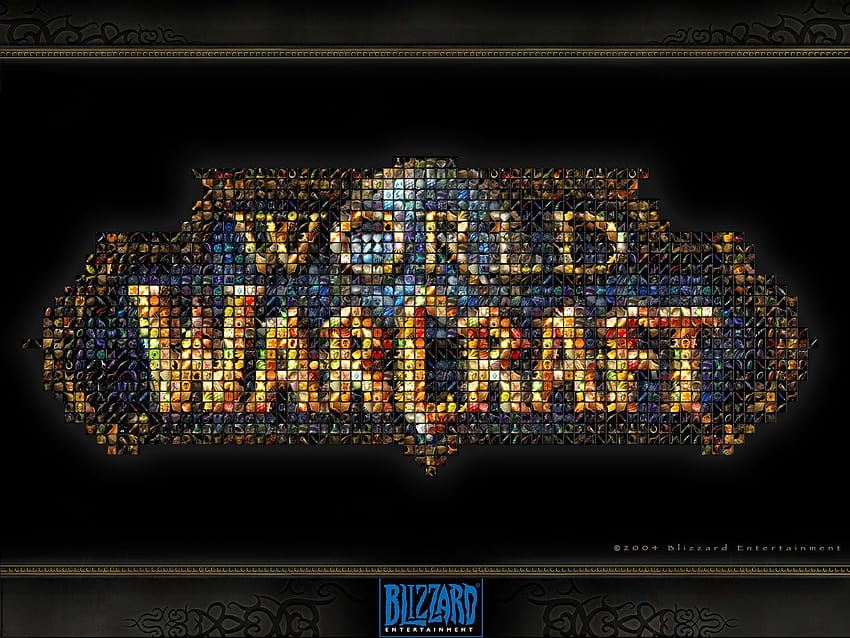 World of Warcraft logo made up of spell/ability icons : wow, spells HD wallpaper