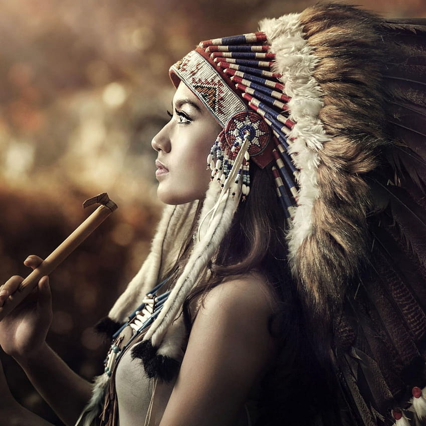 Native American Girl iPad Air Native American Beauty [2048x2048] for your , Mobile & Tablet, feather girl HD phone wallpaper