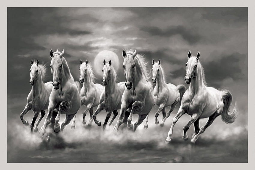 7頭の馬を走らせる 高画質の壁紙