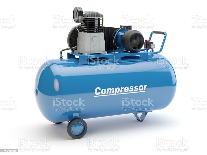 Blue Air Compressor 3d Illustration Stock HD wallpaper