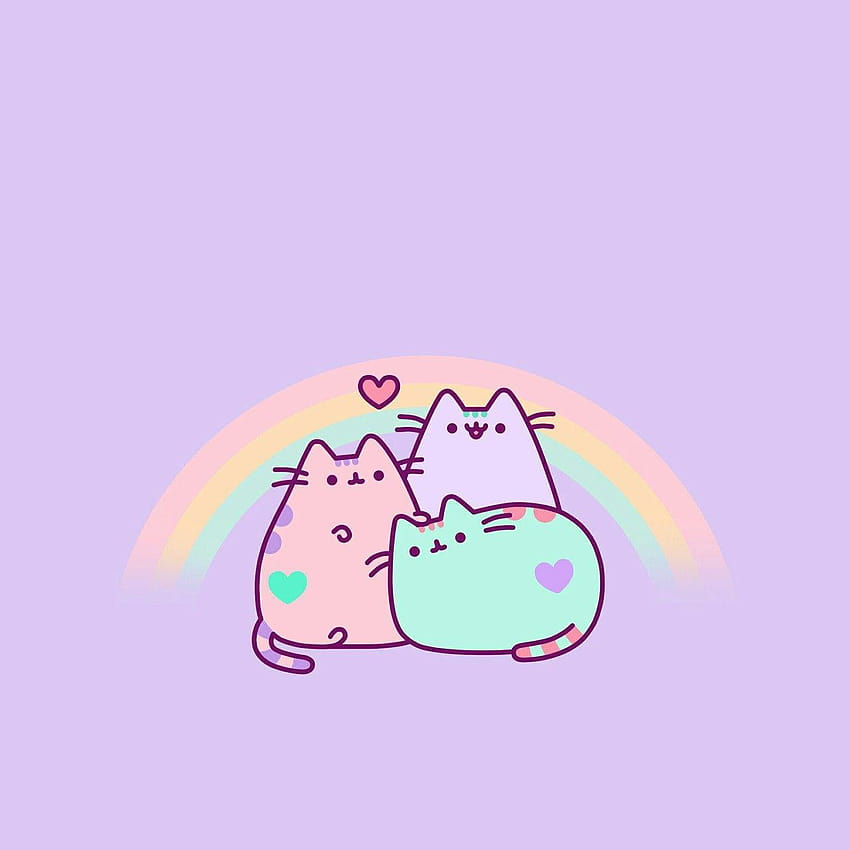 pastel pusheen mobile discovered by Sammy Hihi, we heart it mobile HD phone wallpaper