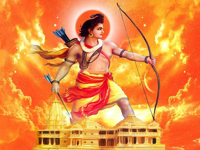 Rajesh Raj auf Widder, wütender Lord Rama HD-Hintergrundbild