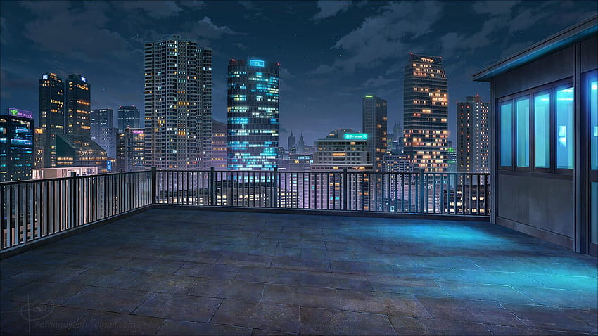 ArtStation, rooftop anime HD wallpaper